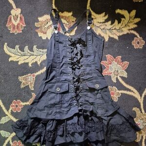 Lip Service Black Lace-Up Mini Dress